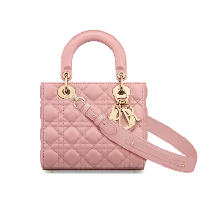 DIOR / SMALL LADY DIOR MY ABCDIOR BAG Antique Pink Cannage Lambskin