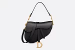 DIOR / SADDLE BAG WITH STRAP Black Grained Calfskin M0455CBAA_M900