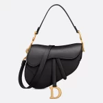 DIOR / SADDLE BAG WITH STRAP Black Grained Calfskin M0455CBAA_M900