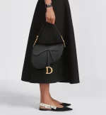 DIOR / SADDLE BAG WITH STRAP Black Grained Calfskin M0455CBAA_M900 - 图片 2