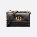 DIOR / MISS CARO MINI BAG Black Macrocannage Lambskin S5169UDAX_M900