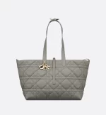 DIOR / LARGE DIOR TOUJOURS BAG Stone Gray Macrocannage Calfskin M2820OSHJ_M41G - 图片 5