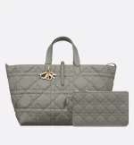 DIOR / LARGE DIOR TOUJOURS BAG Stone Gray Macrocannage Calfskin M2820OSHJ_M41G - 图片 3