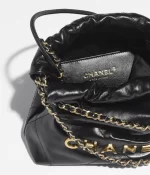 CHANEL / CHANEL 22 MINI HANDBAG Shiny Calfskin & Gold-Tone Metal Black Ref.  AS3980 B08037 94305 - 图片 4