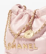 CHANEL / CHANEL 22 MINI HANDBAG Shiny Calfskin & Gold-Tone Metal Light Pink Ref.  AS3980 B08037 NN267 - 图片 2
