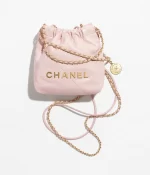CHANEL / CHANEL 22 MINI HANDBAG Shiny Calfskin & Gold-Tone Metal Light Pink Ref.  AS3980 B08037 NN267