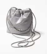 CHANEL / CHANEL 22 MINI HANDBAG Calfskin & Silver-Tone Metal Gray Ref.  AS3980 B08872 NQ335 - 图片 3