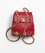 CHANEL / SMALL BACKPACK Calfskin & Gold-Tone Metal Red Ref.  AS4275 B13658 NQ339