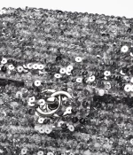 CHANEL / MINI FLAP BAG Embroidered Satin, Sequins, Glass Pearls & Ruthenium-Finish Metal Ref.  AS4269 B13685 NQ843 Silver - 图片 3