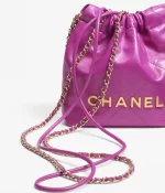 CHANEL / CHANEL 22 MINI HANDBAG Shiny Calfskin & Gold-Tone Metal Purple Ref.  AS3980 B08037 NQ338 - 图片 3