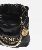 CHANEL / CHANEL 22 MINI HANDBAG Shiny Crumpled Calfskin & Gold-Tone Metal Black Ref.  AS3980 B10672 94305 - 图片 3