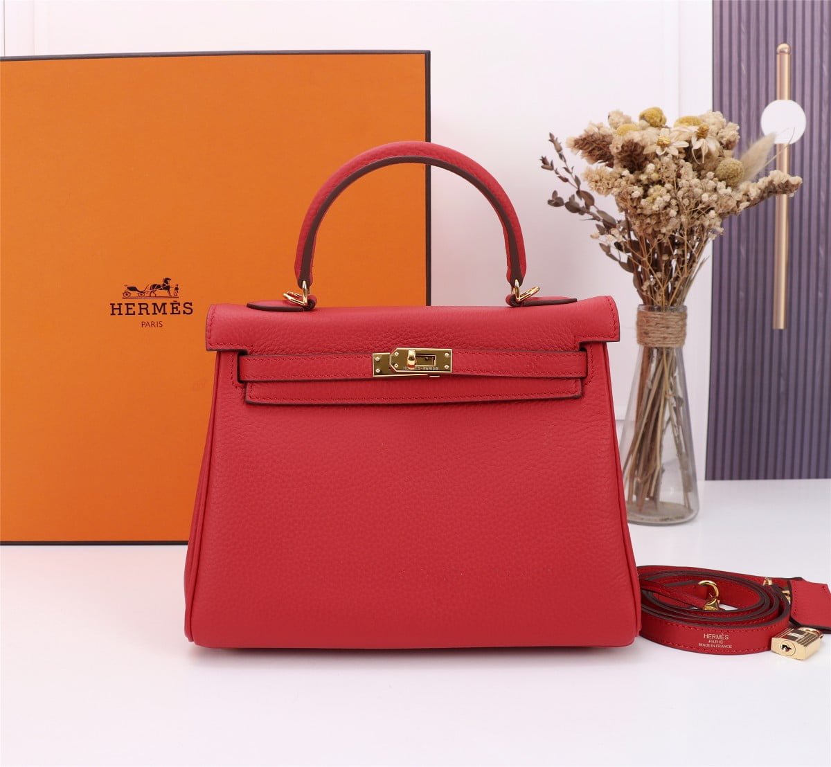 a1670481769350_2705 Hermès Kelly ???????????????? Calf Gold hardware Red size: ????????????????/ ???????????????? - 图片 1