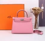 Hermès Kelly ???????????????? Calf Sliver hardware Sakura Pink size: ????????????????/ ????????????????