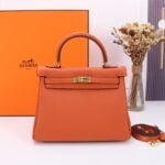 HermèsKelly ???????????????? Calf Gold hardware Orange size: ????????????????/ ????????????????