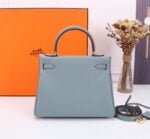 Hermès Kelly ???????????????? Calf Gold hardware Linen blue size: ????????????????/ ???????????????? - 图片 3