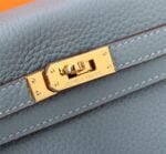 Hermès Kelly ???????????????? Calf Gold hardware Linen blue size: ????????????????/ ???????????????? - 图片 7