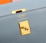 Hermès Kelly ???????????????? Calf Gold hardware Linen blue size: ????????????????/ ???????????????? - 图片 9
