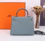 Hermès Kelly ???????????????? Calf Sliver hardware Linen blue size: ????????????????/ ???????????????? - 图片 4