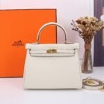 Hermès Kelly ???????????????? Calf Gold hardware Milkshake white size: ????????????????/ ????????????????