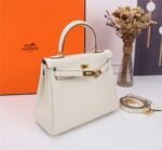 Hermès Kelly ???????????????? Calf Gold hardware Milkshake white size: ????????????????/ ???????????????? - 图片 8
