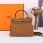 Hermès Kelly ???????????????? Calf Sliver hardware Golden brown size: ????????????????/ ????????????????
