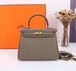 Hermès Kelly ???????????????? Calf Gold hardware Elephant grey size: ????????????????/ ????????????????