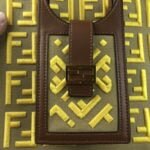 FENDI peekaboo Canvas Tote with mobile phone bag yellow 2118 Size: 37*32 cm - 图片 5