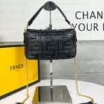 FENDI BAGUETTE Mini Chain Strap Black Handbag Size: 4*18*11cm - 图片 6