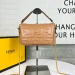 FENDI BAGUETTE Mini Chain Strap Earthy yellow Handbag Size: 4*18*11cm - 图片 8