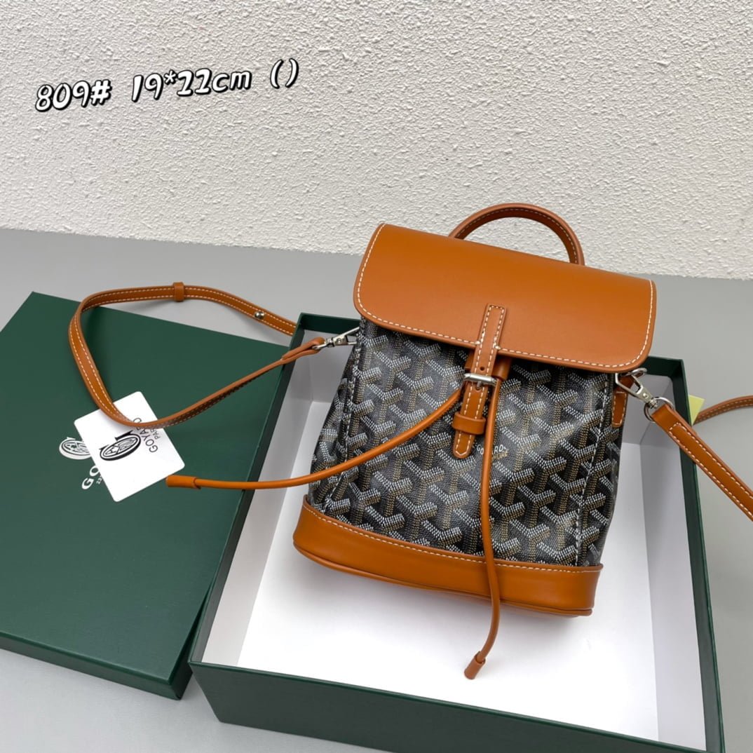 i1668696244_1212_0 Goyard goyardalpin mini backpack Brown with black Size: 8.5*18.5*21.5cm - 图片 1