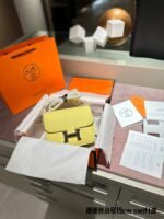 Hermès Constance Swift cowhide leather Sliver Hardware Yellow size: 19cm - 图片 2