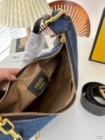 FENDI half moon bag Underarm bag jeans with chain strap Size: 28*16 cm/19*10cm - 图片 8