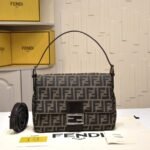 FENDI Vintage Underarm bag 7701 Waterproof cloth Brown Size:26*15*4cm/29*21*12cm