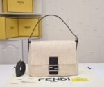 FENDI Vintage Underarm bag 7701 Waterproof cloth creamy white Size:26*15*4cm/29*21*12cm