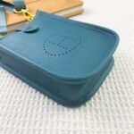 Hermès Evelyn TOGO mini phone bag Linen blue 336 size: 18*12.5*4cm - 图片 2