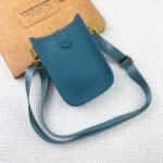 Hermès Evelyn TOGO mini phone bag Linen blue 336 size: 18*12.5*4cm - 图片 3
