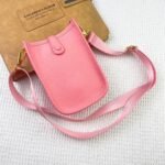 Hermès Evelyn TOGO mini phone bag Pink 336 size: 18*12.5*4cm - 图片 2