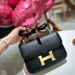 Hermès Constance cowhide leather Gold hardware Black size: 24cm/20cm