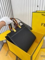 FENDI Tote bag canvas Black/White/Dark Green Size: 25*22cm - 图片 8