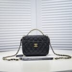 Chanel Caviar alphabet Camera chain crossbody black handle bag