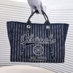 Chanel new beach bag denim bag navy blue 67178-7size: 48*38*30*14cm - 图片 2