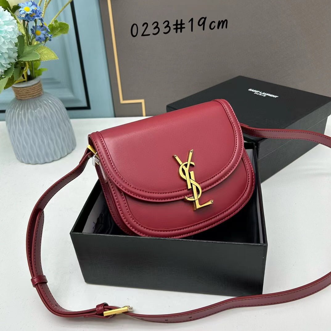 a1678168244872_2174 YSL saddle cowhide leather shoulder bag 0233 wine red size: 19*16*6cm - 图片 1