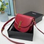 YSL saddle cowhide leather shoulder bag 0233 wine red size: 19*16*6cm - 图片 2