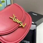 YSL saddle cowhide leather shoulder bag 0233 wine red size: 19*16*6cm - 图片 4