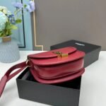 YSL saddle cowhide leather shoulder bag 0233 wine red size: 19*16*6cm - 图片 5