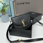 YSL saddle cowhide leather shoulder bag 0233 black size: 19*16*6cm