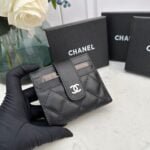 Chanel leather short card bag with gold and sliver hardware 609 size: 12*9cm - 图片 3