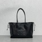 CELINE CABAS TRIOMPHE Draw the rope Tote Bag Shoulder bag Black Size: 44 * 28 * 18cm