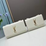 YSL Kat crocodile chain strap shoulder bag with gold hardware 7219 white size: 20*14*5cm/24*15*6cm