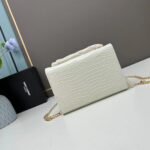 YSL Kat crocodile chain strap shoulder bag with gold hardware 7219 white size: 20*14*5cm/24*15*6cm - 图片 4